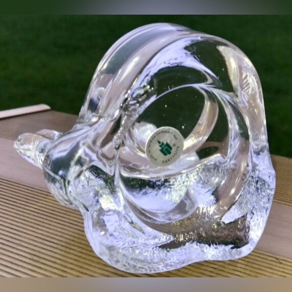 Vintage Clear Crystal Glass Figural Cat Candlestick Holder Partylite - Picture 5 of 10